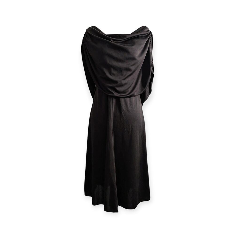 70s Draped Disco Dress ~ Open criss-cross back